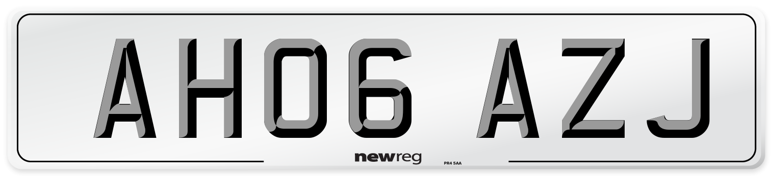 AH06 AZJ Number Plate from New Reg